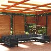 vidaXL Garden Lounge Set Black Solid pinewood, fabric (100% polyester)