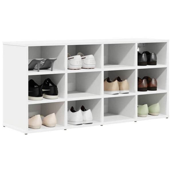 vidaXL Shoe Cabinet White 40.55 x 11.81 x 20.08 in Engineered Wood