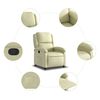 vidaXL Recliner Chair Cream Genuine leather, metal, plywood Standard