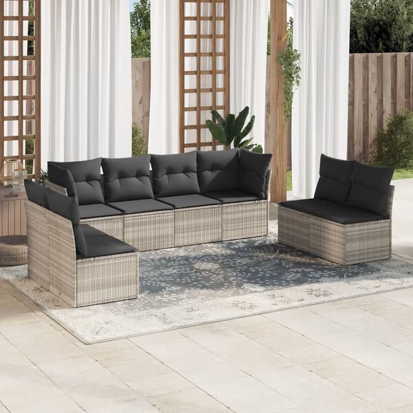 vidaXL Garden Sofa Set Light Grey, Dark Grey