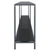 vidaXL Console Table Black Tempered Glass, Powder-Coated Steel Large
