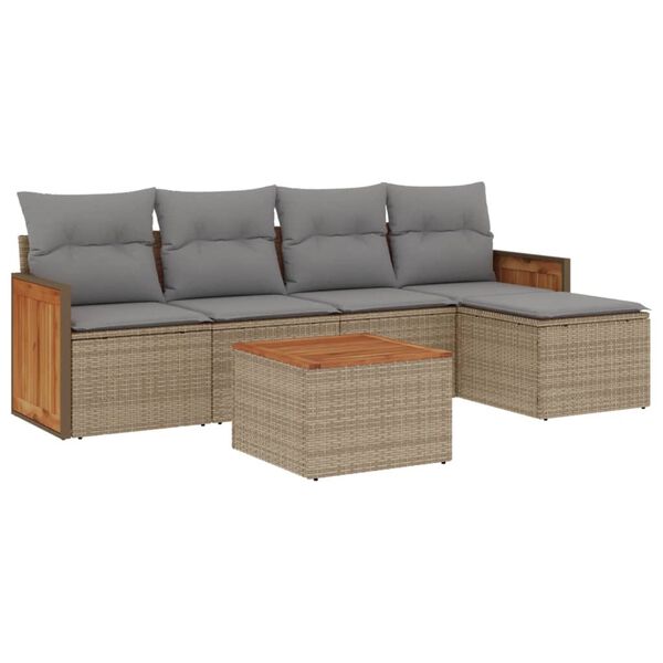 vidaXL Garden Sofa Set Beige, Light Grey