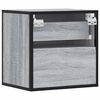 vidaXL Wall-mounted Bedside Cabinet Grey Sonoma Engineered wood, Metal