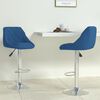 vidaXL Bar Stool Set of 2 Blue Velvet
