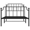 vidaXL Bed Frame Black Powder-Coated Steel Twin Bed Frame Rectangular