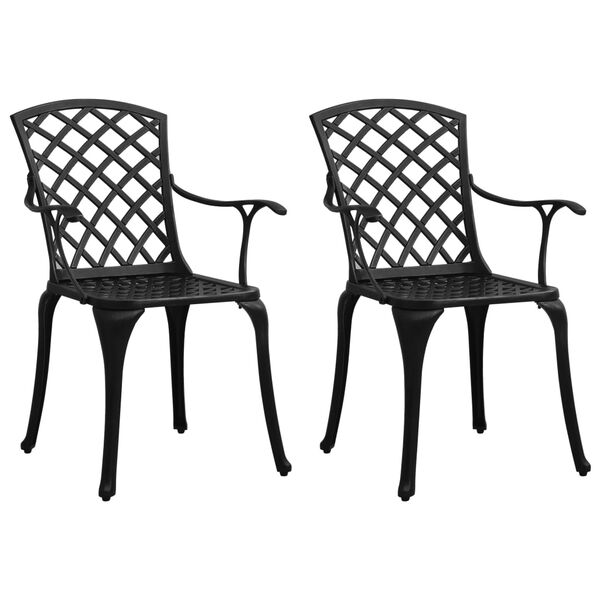 vidaXL Bistro Set Black Cast aluminum Medium Industrial Bistro Set