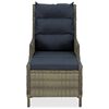 vidaXL Garden Lounge Set Rattan Brown, Black Cushions