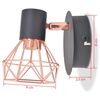 vidaXL Wall Lamp Set of 2 Black and copper Metal base Small