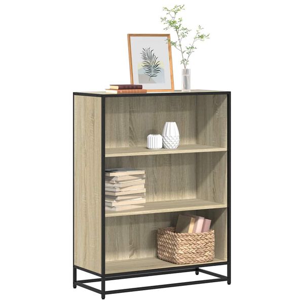 vidaXL Book Cabinet Sonoma Oak Engineered wood, Metal Medium
