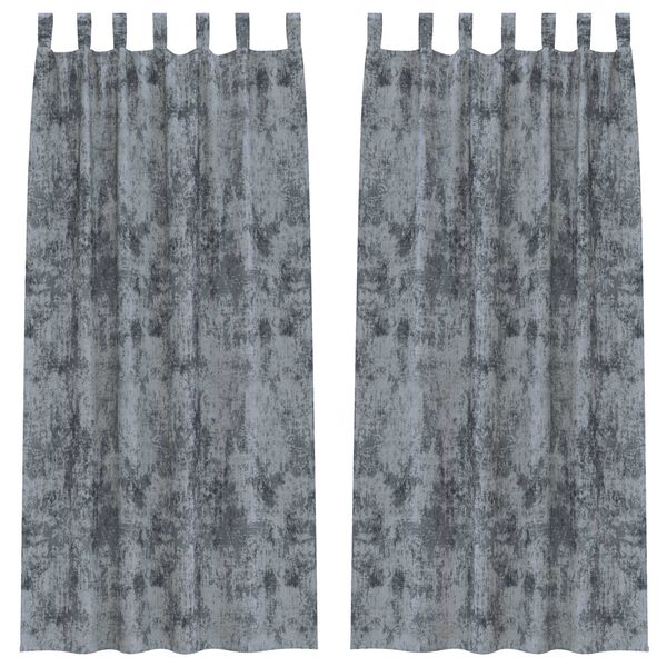 vidaXL Velvet Curtains 2 pcs Silver Grey 96.46 x 55.12 in Velvet