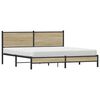 vidaXL Bed Frame Sonoma Oak Steel, Engineered Wood Double Bed Frame