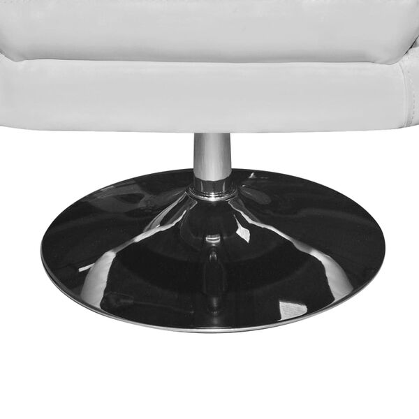 vidaXL Armchair with Chrome Base White Faux Leather