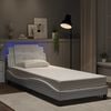 vidaXL Bed Frame with LED without Mattress "Zadar" White 39.4"x74.8"