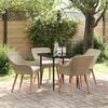vidaXL Garden Dining Set with Cushion 5 pcs Beige Poly Rattan