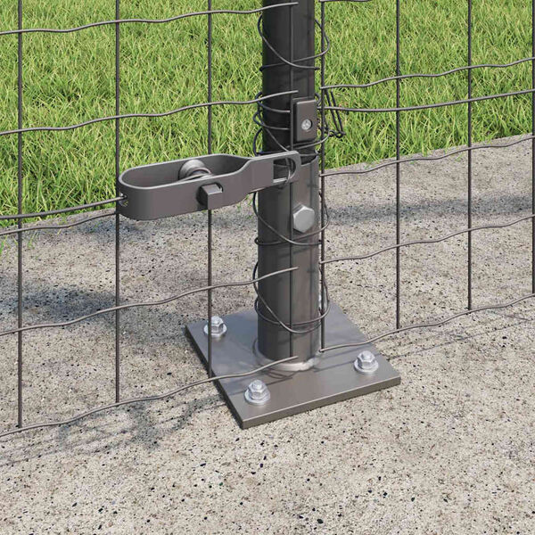 vidaXL Fence Posts Manual 13 pcs Gray Ø32mm 160 cm Galvanized steel