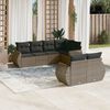 vidaXL Garden Sofa Set Grey PE rattan, powder-coated steel 7 Piece