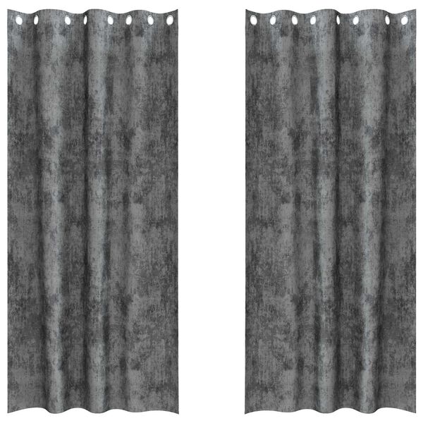 vidaXL Velvet Curtains 2 pcs Grey 88.58 x 55.12 in Velvet
