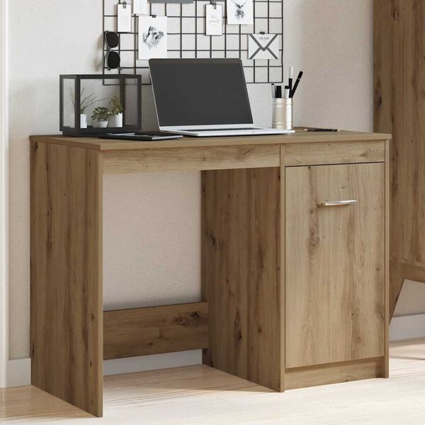 vidaXL Desk Artisan Oak Engineered Wood Standard Desk Rectangular