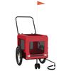 vidaXL Pet Bike Trailer Red and Black Oxford Fabric and Iron Durable