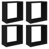 vidaXL Cube Shelf Set of 4 Black Engineered wood 11.8 x 5.9 x 11.8 in