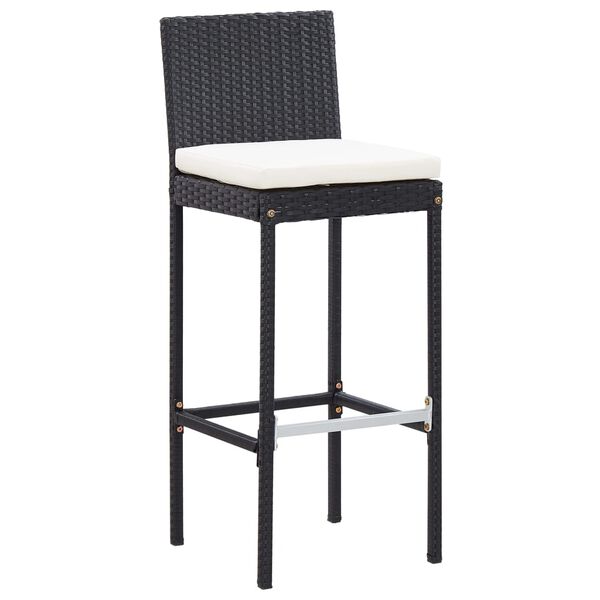 vidaXL Garden Bar Set Black (Rattan), Cream (Cushions)