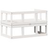 vidaXL Garden Sofa Bench White Solid Pine Wood Double Extendable