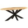 vidaXL Dining Table Rough Mango Wood Large Durable Dining Table Oval