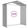 vidaXL Garden Shed Light Grey Galvanized Steel Large Garden Shed