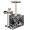 vidaXL Cat Tree Grey with paw prints