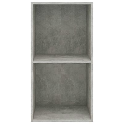 vidaXL 2-Tier Book Cabinet Concrete Gray 15.7"x11.8"x30.1" Engineered Wood