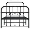 vidaXL Bed Frame Black Powder-Coated Steel Single Single Bed
