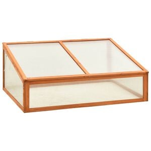 vidaXL Greenhouse Orange Solid firwood with PC board Medium