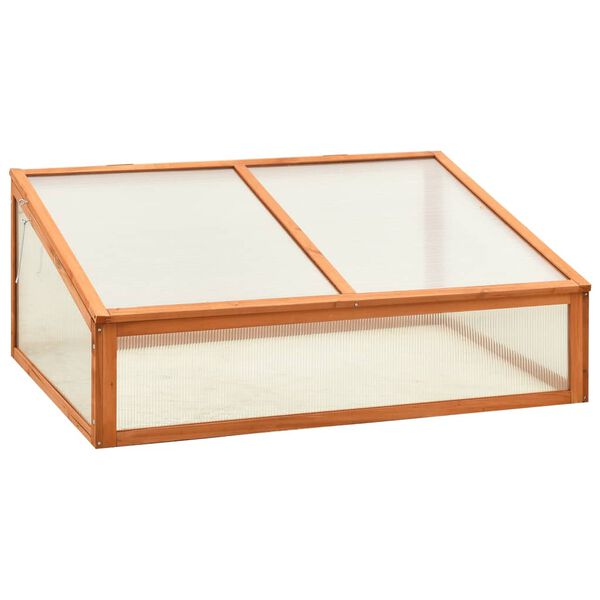 vidaXL Greenhouse Orange Solid firwood with PC board Medium