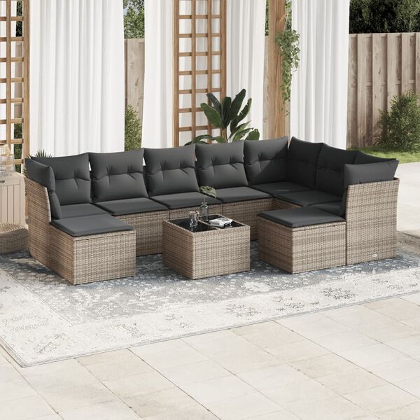 vidaXL Garden Sofa Set Grey