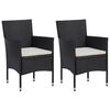 vidaXL Dining Set Black PE rattan, WPC, Aluminum, Steel, Polyester Medium