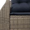 vidaXL Patio Sofa with Cushions 2-Seater Gray Poly Rattan