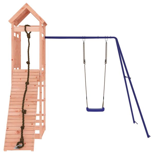 vidaXL Outdoor Playset Natural Wood, Blue Solid Douglas Fir wood