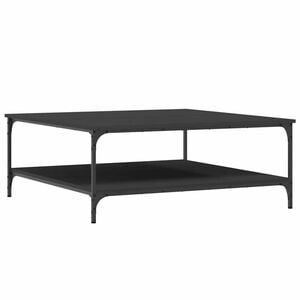 vidaXL Coffee Table Black Engineered wood, Iron Large Coffee Table