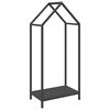 vidaXL Firewood Rack Black 15.7x9.8x35.4" Cold-rolled steel
