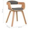 vidaXL Dining Chair Set of 2 Light grey and natural