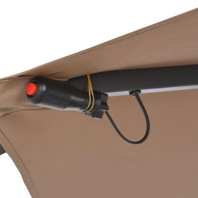 vidaXL Cantilever Umbrella with LED Lights and Steel Pole 118.1" Taupe