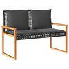 vidaXL Garden Bench Black and brown PE Rattan Standard