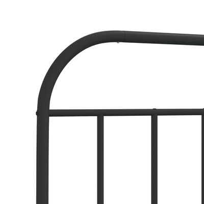 vidaXL Metal Bed Frame with Headboard and Footboard Black 39.4"x74.8"