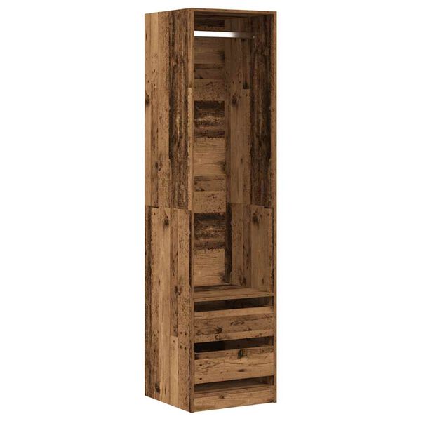 vidaXL Wardrobe Old Wood Engineered Wood Compact Wardrobe Rectangular