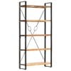 vidaXL Bookcase Natural wood and black Solid Acacia wood and steel
