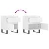 vidaXL Bedside Cabinet Set of 2 High gloss white Engineered wood, Metal