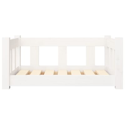 vidaXL Dog Bed White 25.8"x19.9"x11" Solid Wood Pine