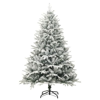 vidaXL Artificial Christmas Tree LED&Ball Set&Flocked Snow 94.5" PVC&PE