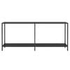 vidaXL Console Table Black Tempered Glass, Powder-Coated Steel Large