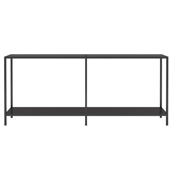 vidaXL Console Table Black Tempered Glass, Powder-Coated Steel Large